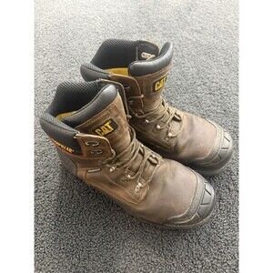 Men’s Caterpillar~Threshold Waterproof Steel Toe Boot~P90935~Brown Size 13M